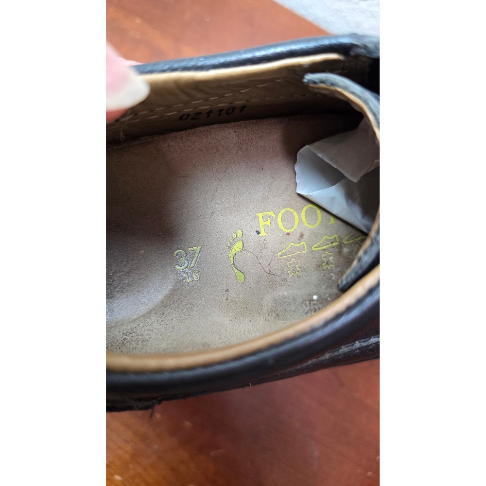 Birkenstock Footprints Leather Oxfords Womens 37 L6 Black Lace Up Shoes 1 - Picture 4 of 8